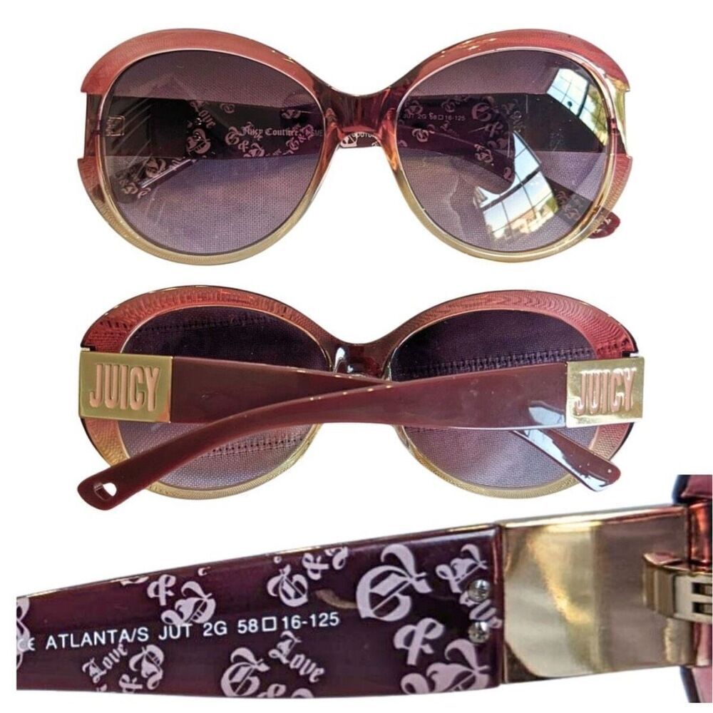 Rare Vtg Y2k Juicy Couture Pink Butterfly Sunglasses